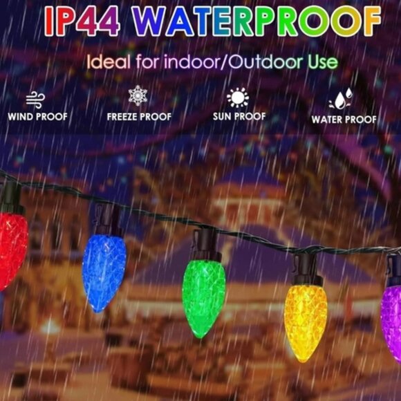 100 LED Multicolor Christmas String Lights C9 Faceted Bulb Indoor Outdoor New - Picture 2 of 4